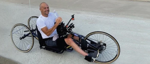 a man sitting in a wheelchair